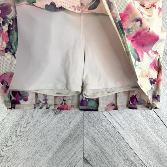 Lululemon Run Pace Setter Skirt Skort Womens Size 8 Blurred Blossom Floral RARE! - Picture 5 of 5